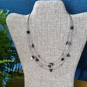 Black and Silver Multi-Layer Necklace